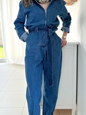 Combinaison-jeans-longue-bleu