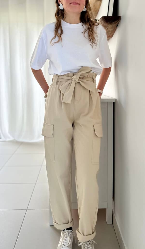 Pantalon-cargo-beige