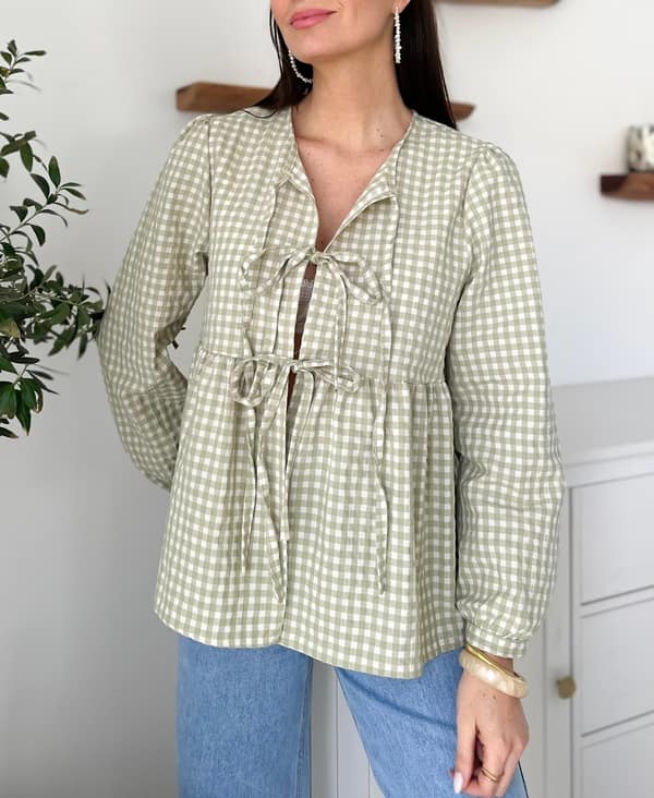 Blouse-noeud-manches-longues