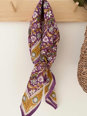 foulard-purple-bonheurdujour-fleurs-impriméindien
