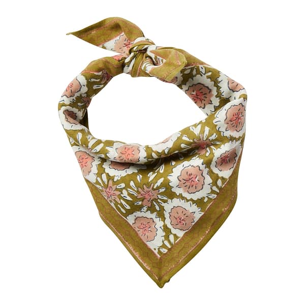 foulard-petitformat-blockprint-indien-imprimée-motifs-fleurs-blanc-olive-rose